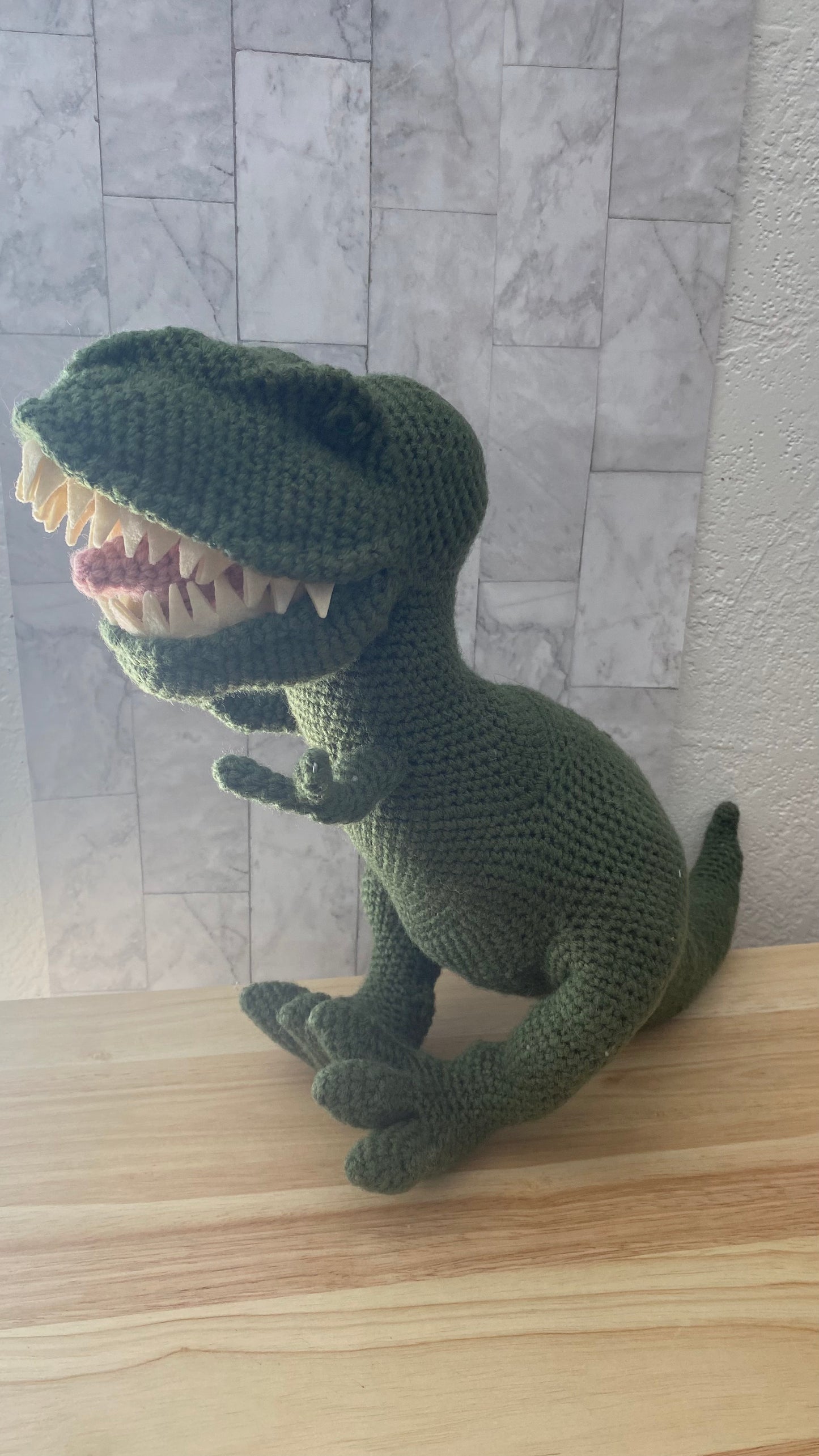 T-rex Dinosaur crocheted doll