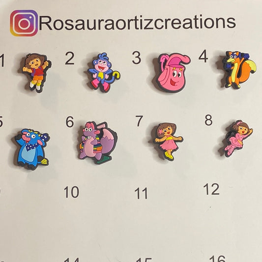 #025 Cute Dora Cartoon Series Croc Charms