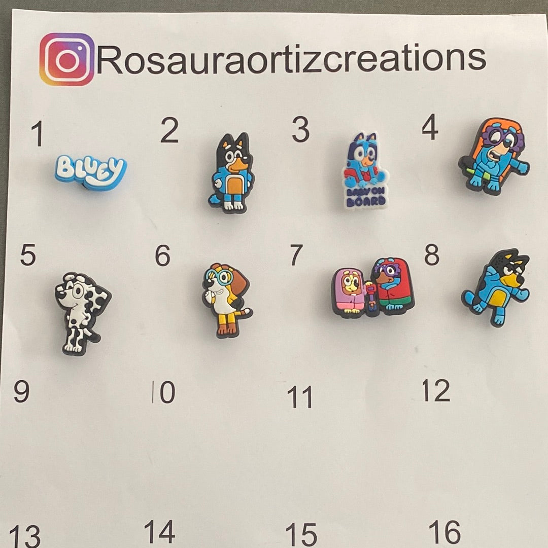 #073 Cute Blue Dog Series Croc Charms