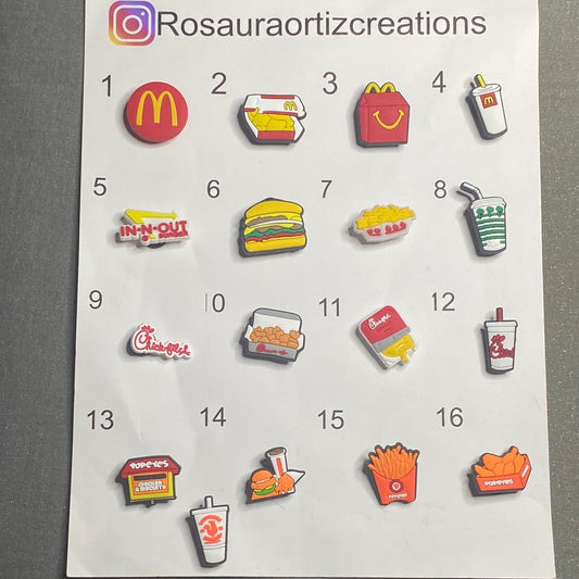 #167 Cute Fastfood Series Croc Charms