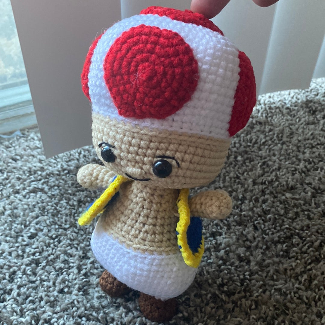 Cute Amigurumi Toy,  Toad Inspired Character from Mario Bro