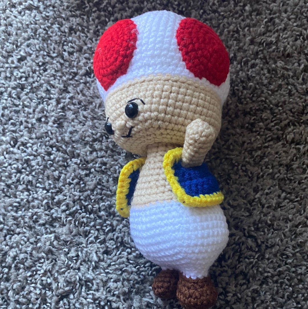 Cute Amigurumi Toy,  Toad Inspired Character from Mario Bro