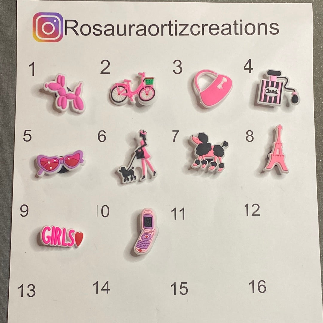 #089 Cute Casual Pink Series Croc Charms