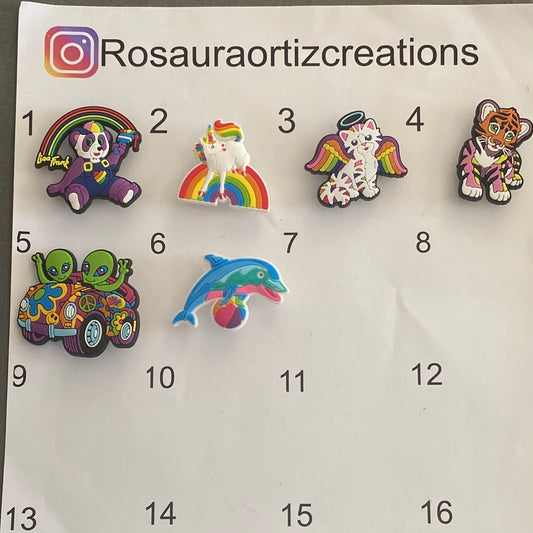 #152 Cute Lisa Frank Series Croc Charms