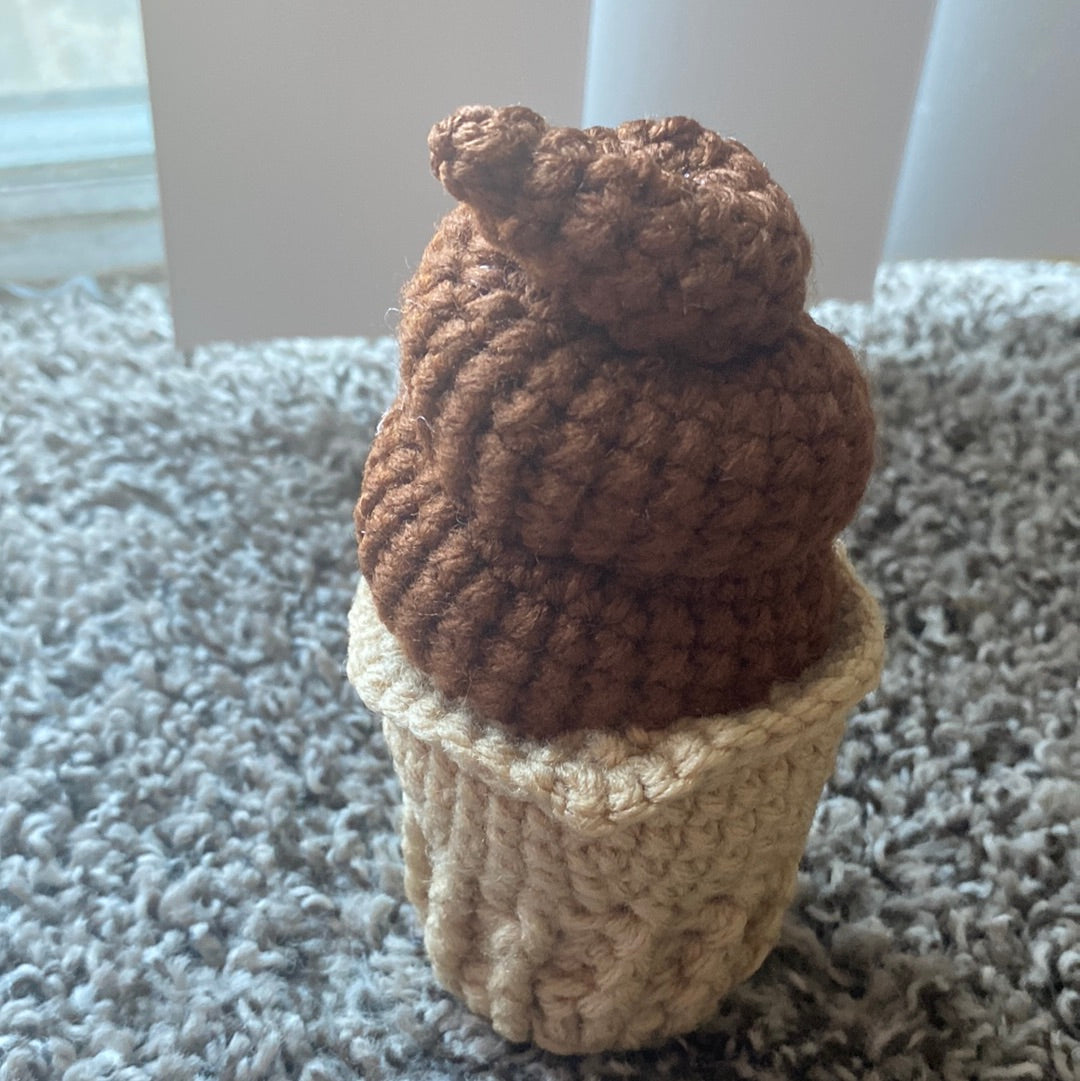 Amigurumi, Chocolate Soft Served Ice Cream Cone