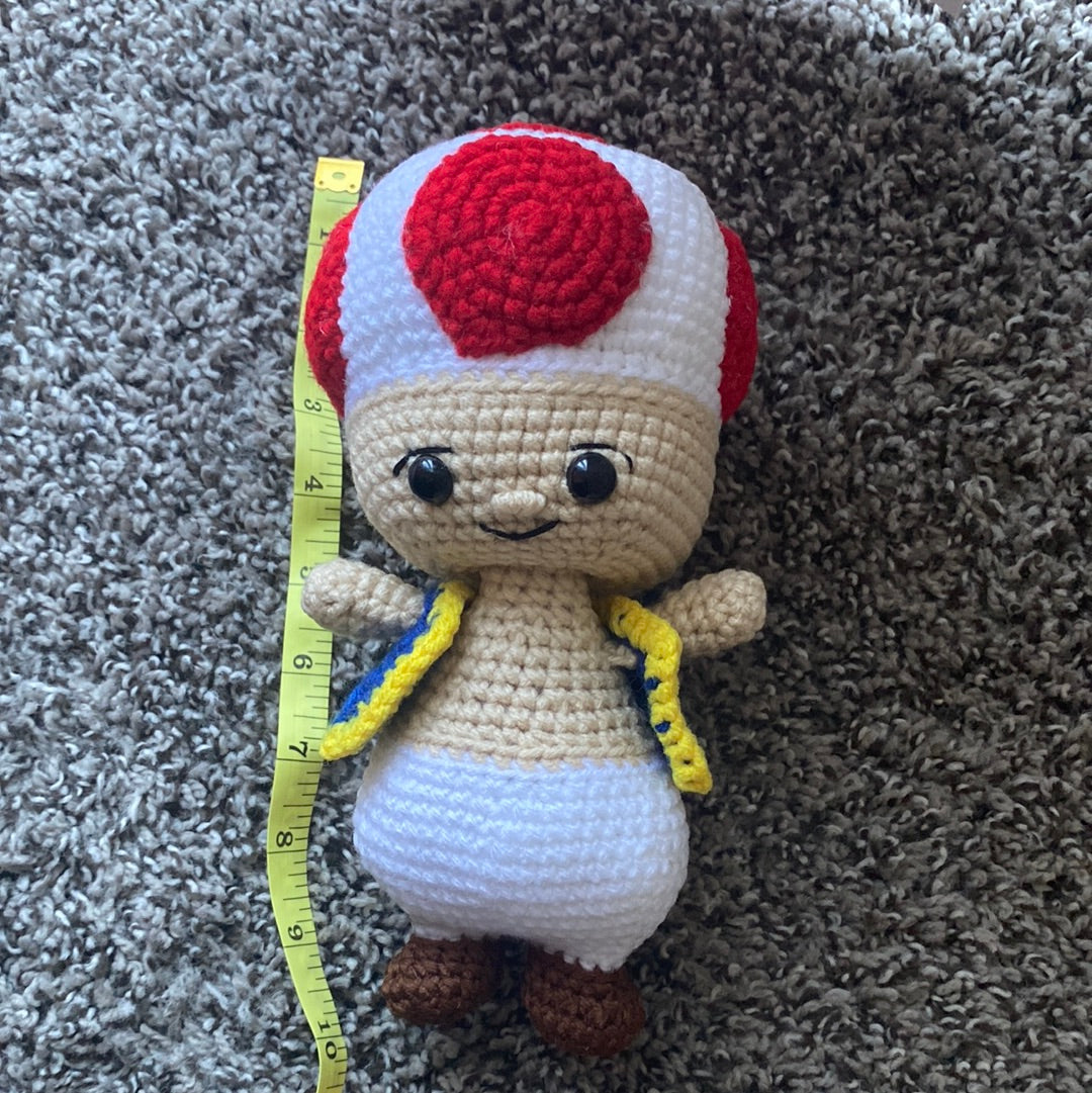 Cute Amigurumi Toy,  Toad Inspired Character from Mario Bro