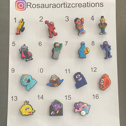 #099-2 Cute St. Sesame Series Croc Charms