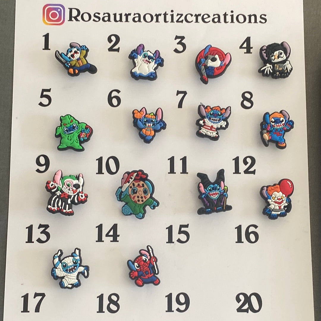 #138 Cute Horror Stitch Series Croc Charms