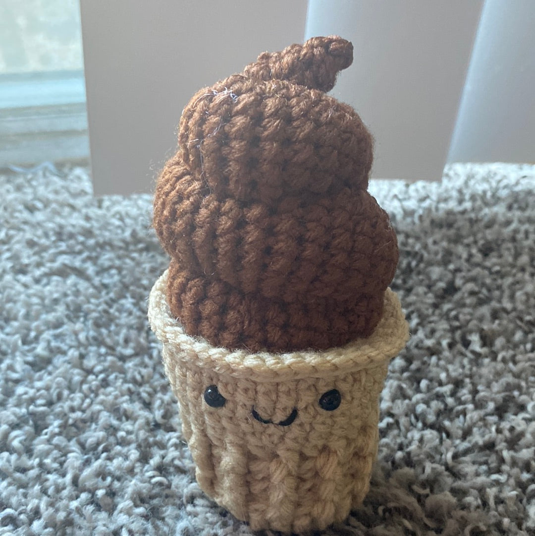 Amigurumi, Chocolate Soft Served Ice Cream Cone