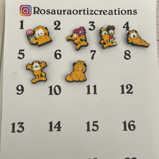 #219- Cute Garfield Inspired Crocs Charms