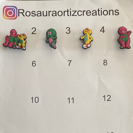 #161 Cute Purple Dinosaur Show Series Croc Charms