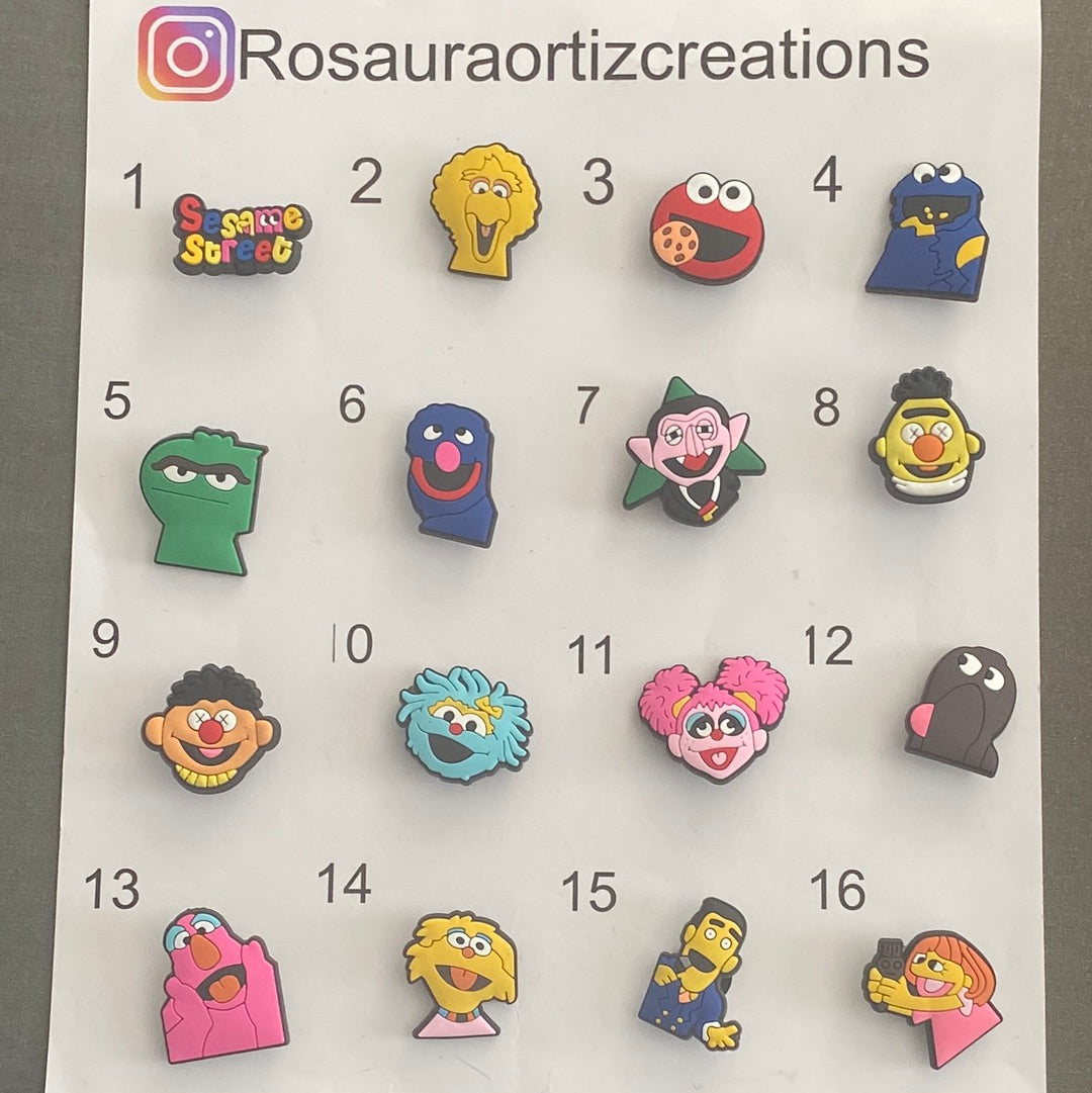 #099 Cute St. Sesame Series Croc Charms