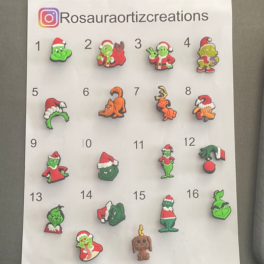 #092 Cute Grinch Series Croc Charms