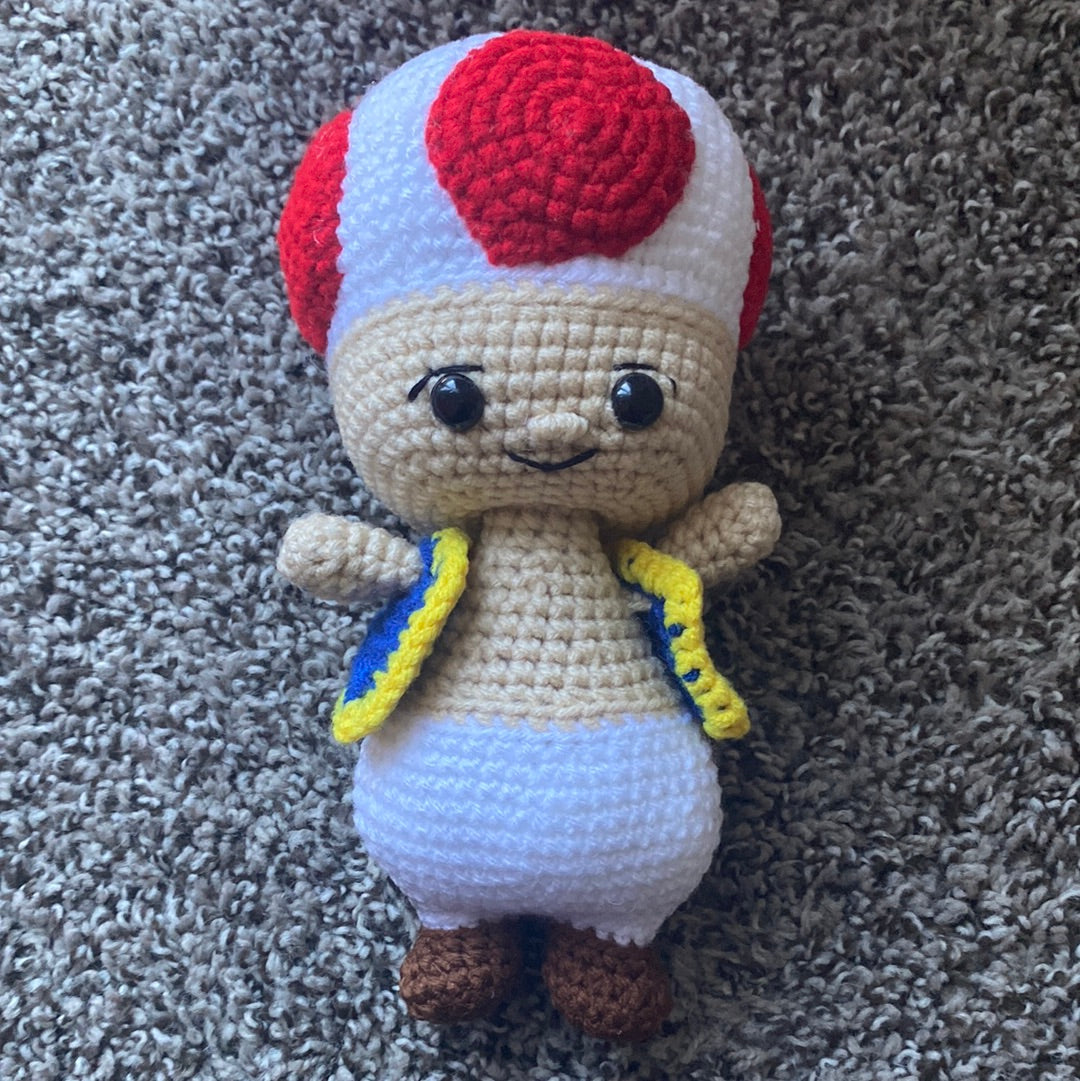 Cute Amigurumi Toy,  Toad Inspired Character from Mario Bro