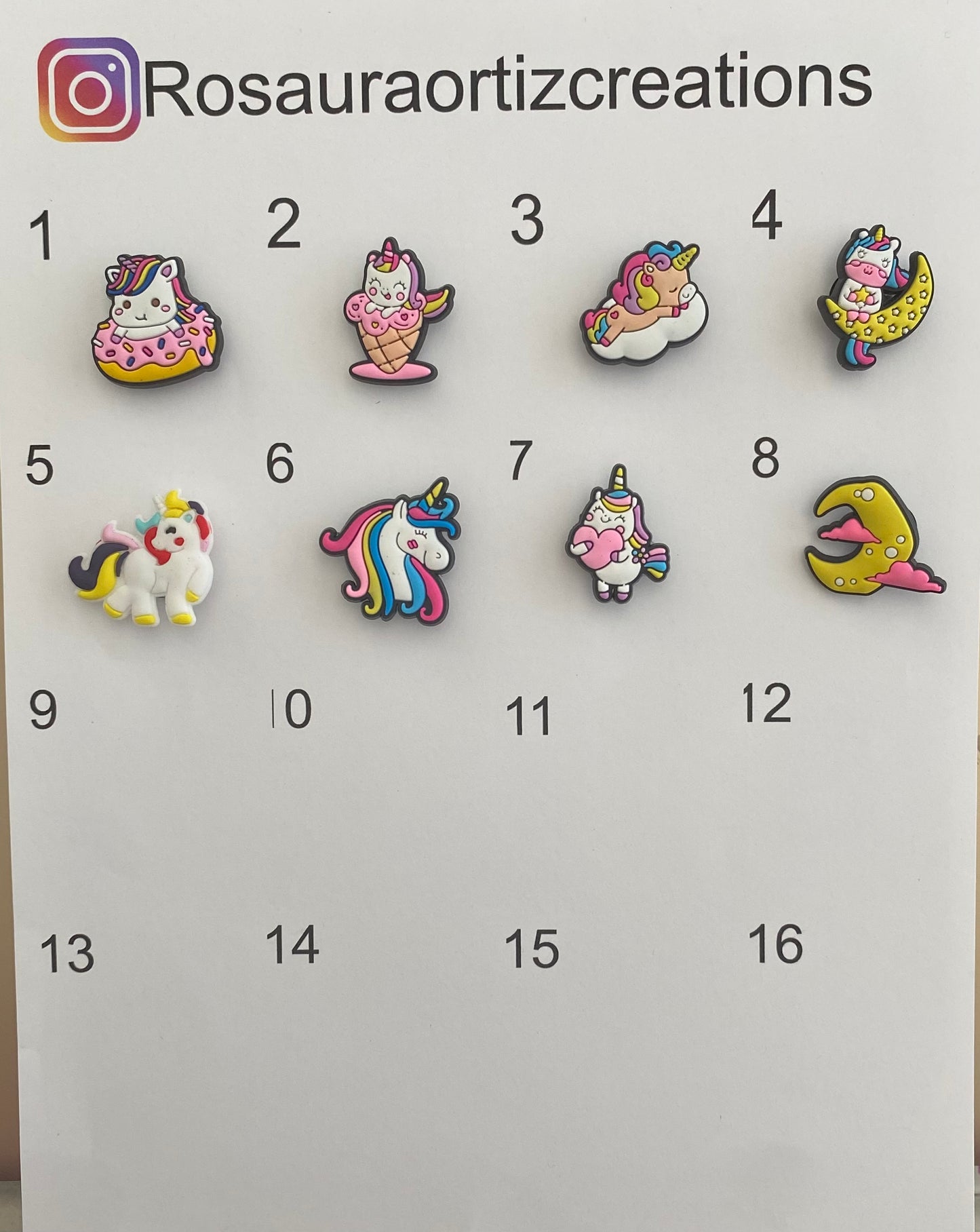 #057 Cute Unicorn Series Croc Charms