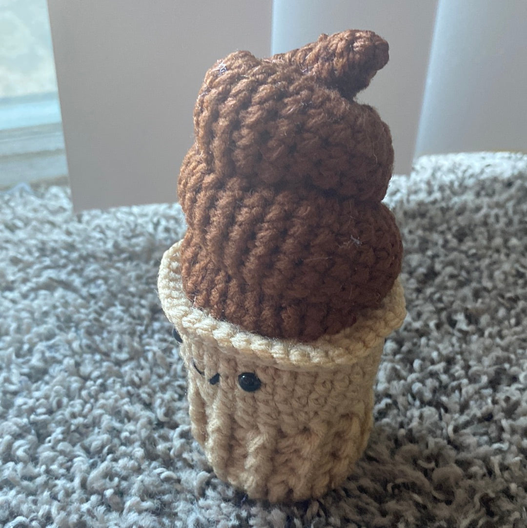 Amigurumi, Chocolate Soft Served Ice Cream Cone