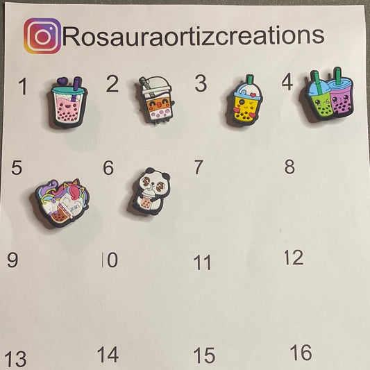 #082 Cute Bobba Drink Series Croc Charms