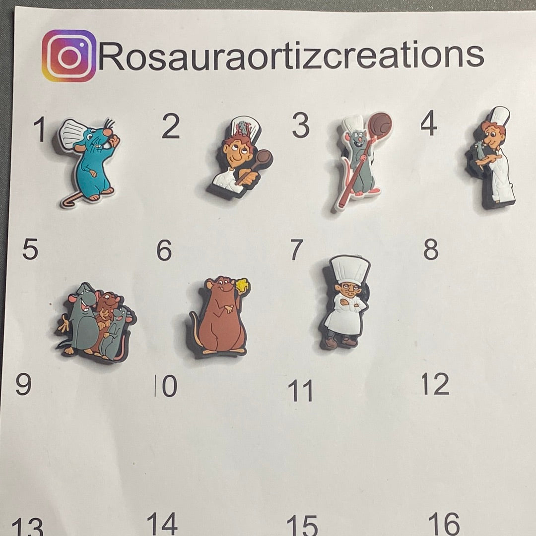 #147 Cute Chef Rat Cartoon Movie Series Croc Charms