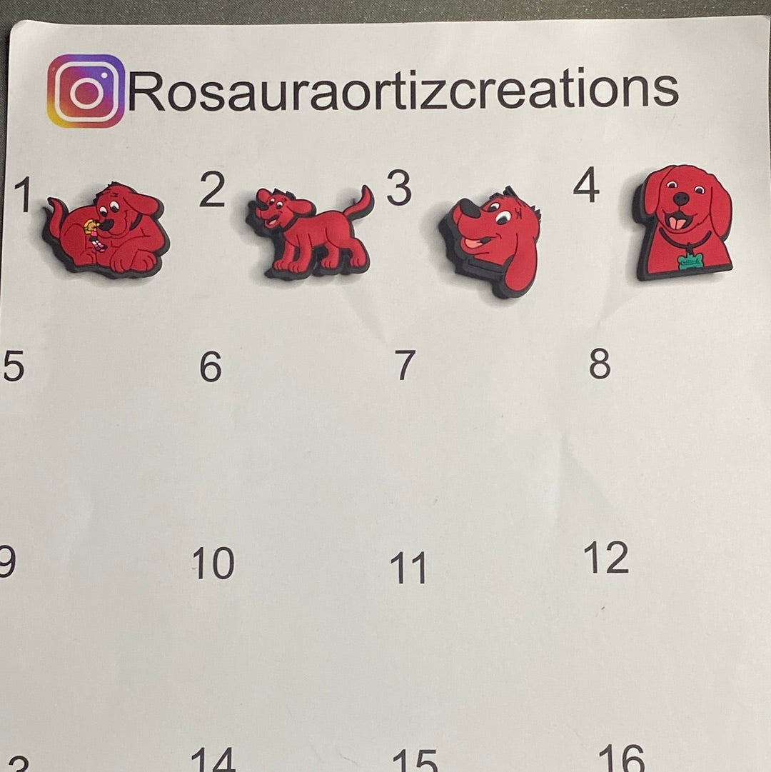 #151 Cute Classic Big Red Dog Cartoon Series Croc Charms