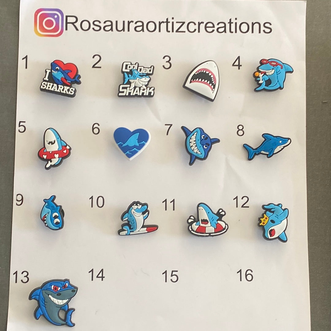 #180 Cute Sharks Series Croc Charms