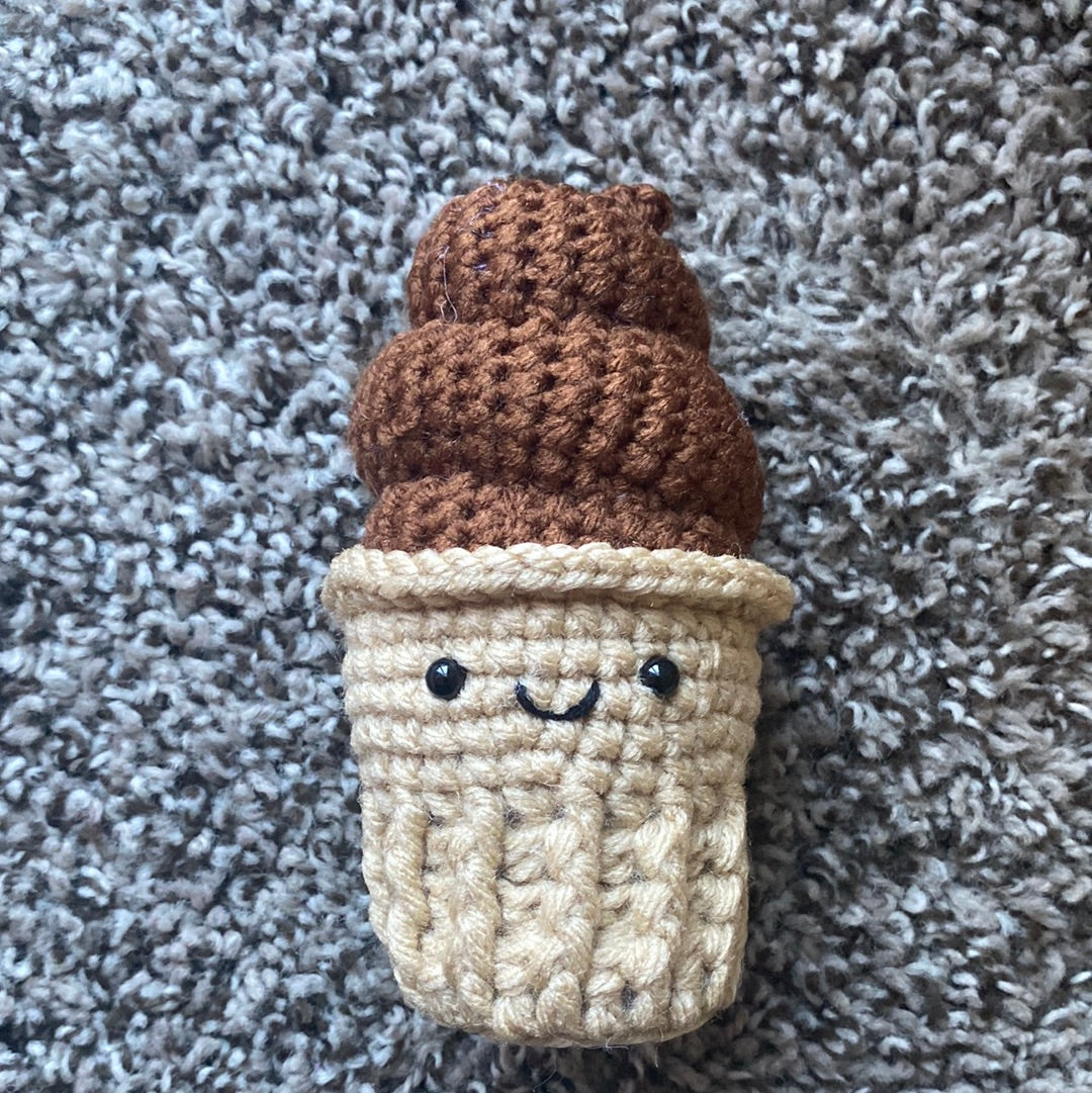 Amigurumi, Chocolate Soft Served Ice Cream Cone